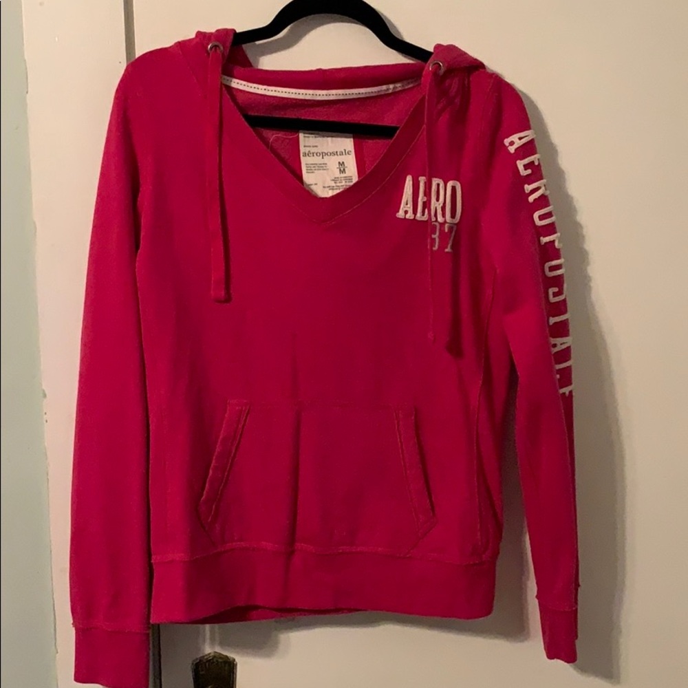 Aeropostale v neck hooded light sweater
